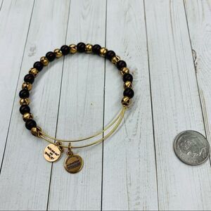 Alex and Ani Burgundy Gold Beaded Bracelet